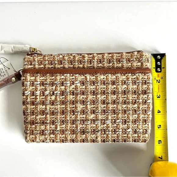 🍒NWT Talbots Metallic Boucle Double Gusset Wristlet - Picture 10 of 12